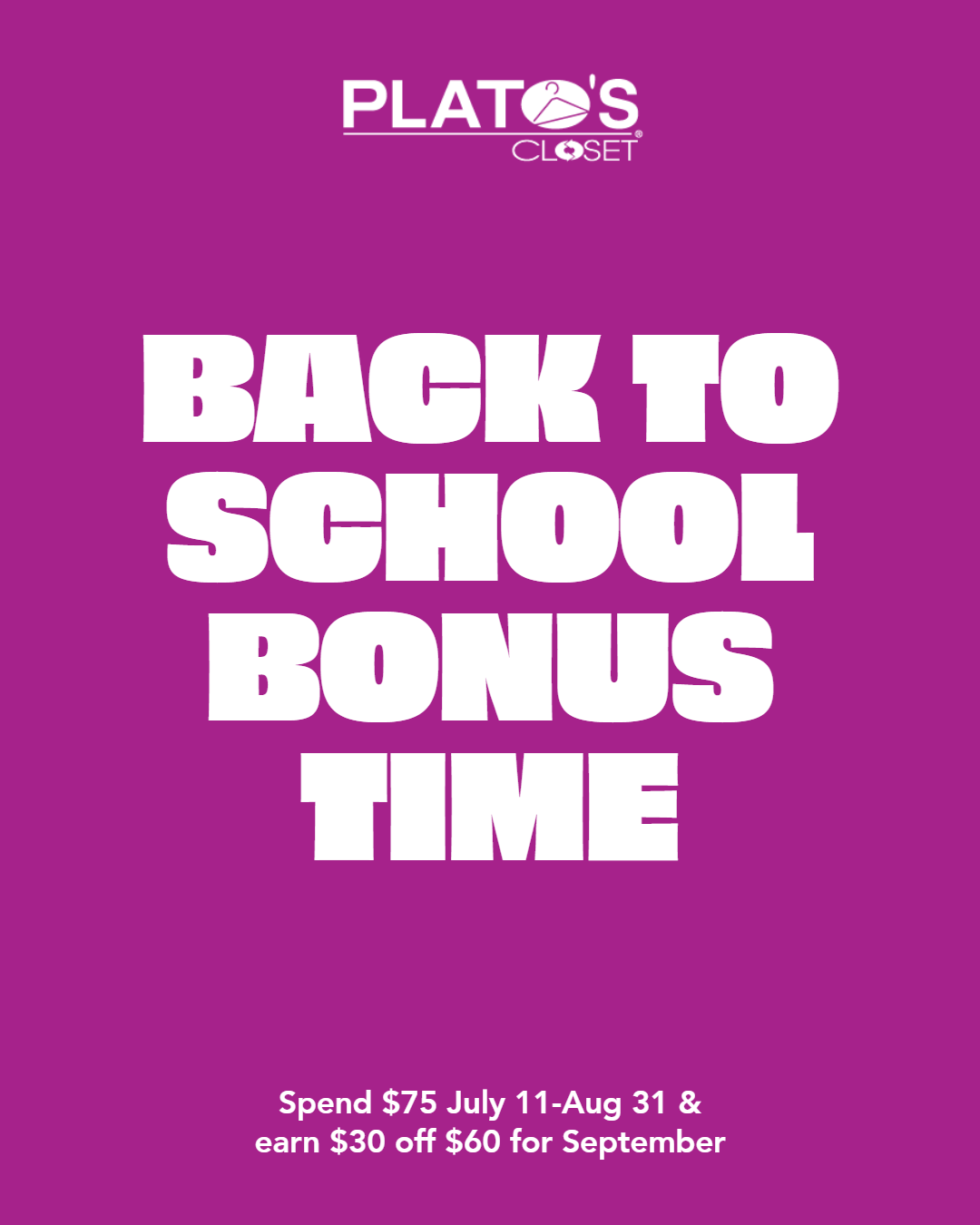 Back to School Bonus